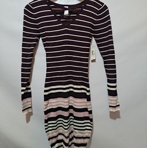 New with Tags Long Sleeve Sweater Dress, Stripes